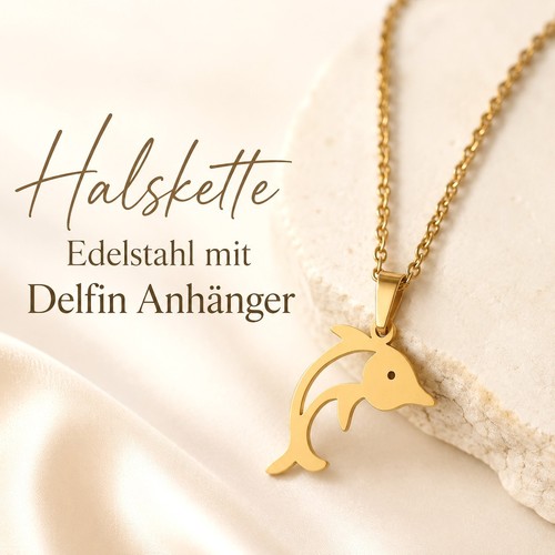 Delfin halskette goldfarben - halskette,