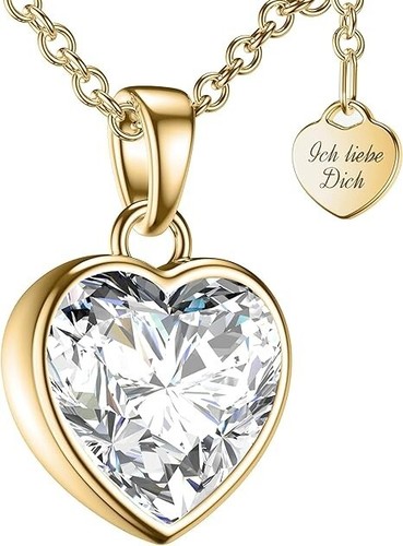 Amoonic herzkette gold silber - herzkette,