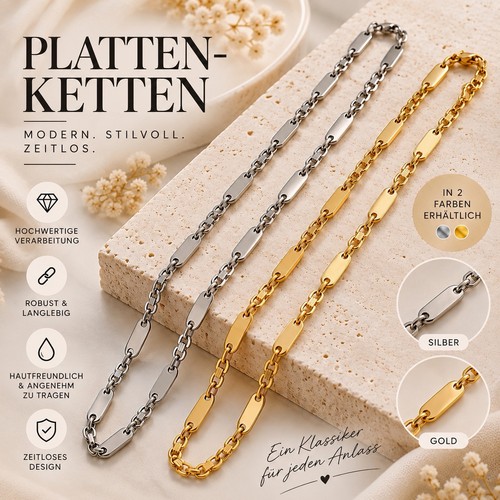 Plattenkette halskette - halskette, –