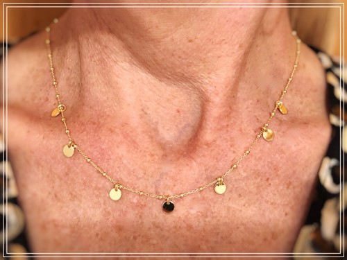 Goldkette collier mit dots - -,
