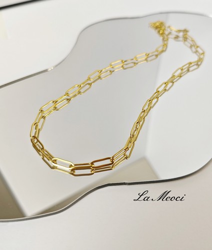 Paperclip halskette damen gold - halskette,