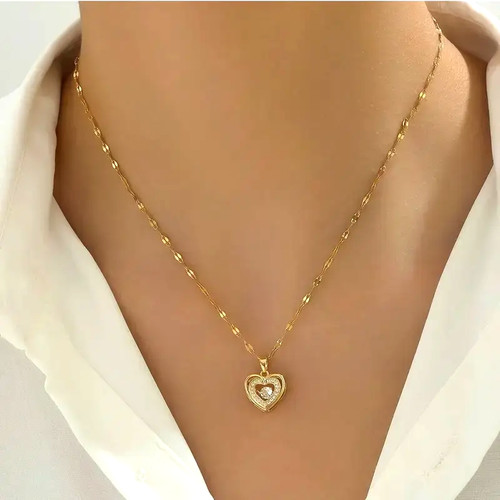 Herz halskette 585 - halskette, gold
