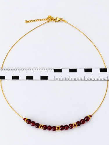 Collier granat kugeln silber - collier,