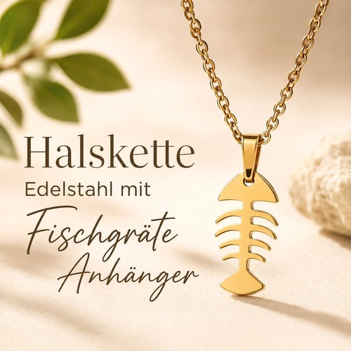 Fischgräte halskette 18k - halskette,