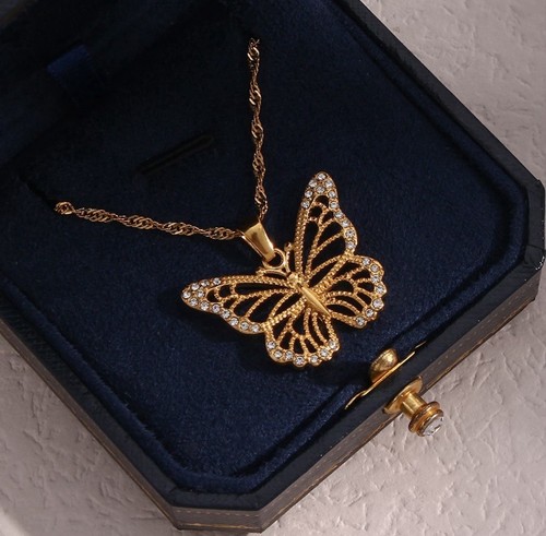 Schmetterling halskette gold - halskette,