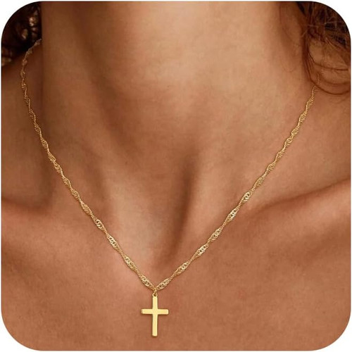 Kreuz kette damen - kreuz, karat