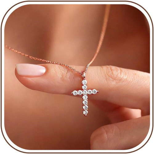 Kreuz kette damen gold - kreuz, silber