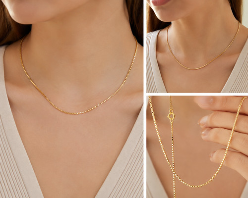 Gold double collier kette - gold,